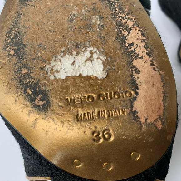 Dolce & Gabbana Kitten Heels Size 36 Black Gold - Picture 7 of 8